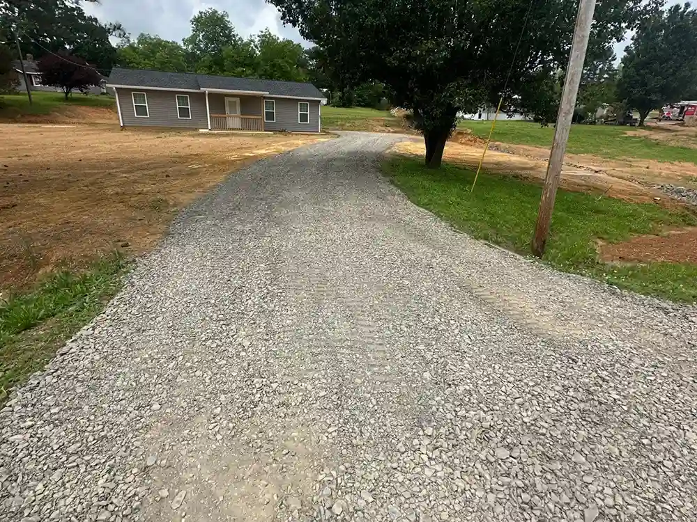 Gravel driveway installation after image